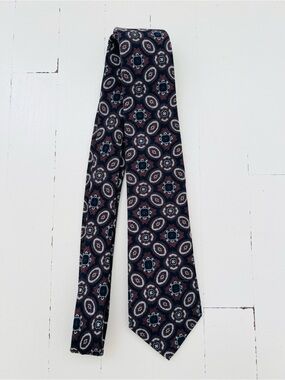 Suitsupply Brown and Navy Patterned Wool/Silk Tie